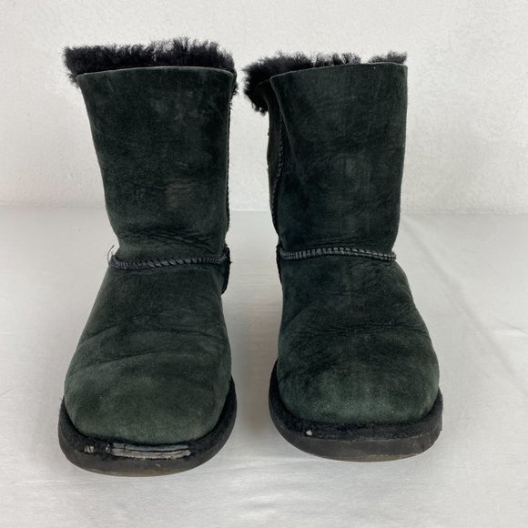 UGG Bailey II Black Bow Short Boot Slippers - Picture 4 of 11